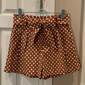Flora Bea NYC Polka Dot Shorts Tan Bombshell Collection Size Small NWT